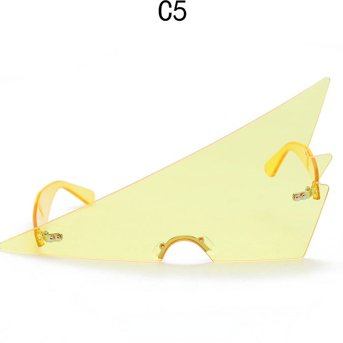 Wholesale PC Triangle Frameless One-piece Men's and Women's Sunglasses